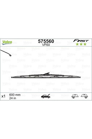 Silecek Süpürgesi 60cm X1 Normal Tip First Üniversal
