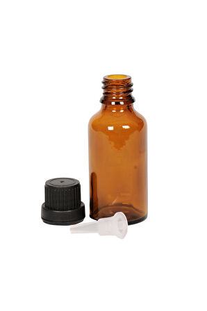 20ml kahverengi cam içten damlalıklı şişe siyah kapak, 50 adet, damlalıklı şişe, damlatmalı şişe 