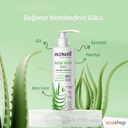 Ecowell Nemlendirici Organik ve Vegan Tüm Cilt Tipleri için Gül&Papatya Kokulu Vücut Kremi 200 ml 