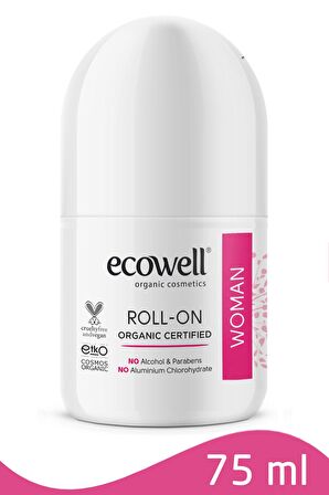 Ecowell Organik & Vegan Roll-on Kadın (75 ml) (İlaç Saklama Kutusu Hediye)