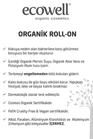 Ecowell Organik & Vegan Roll-on Kadın (75 ml) (İlaç Saklama Kutusu Hediye)