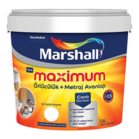 Marshall Maximum Silikonlu İpek Mat Karabiber 7,5 Lt. (10 Kg)