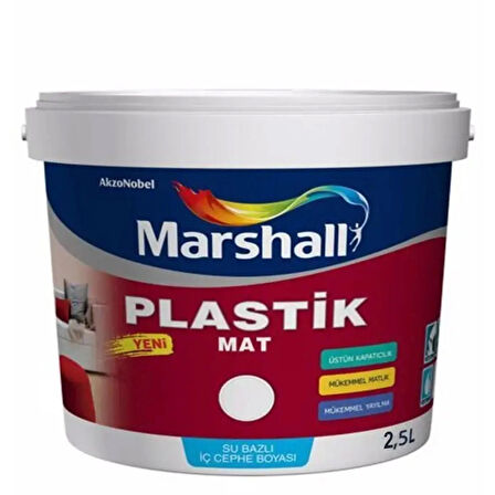 Marshall Plastik Mat İç Cephe Boyası Akarsu 2,5 Lt (3,5 KG)