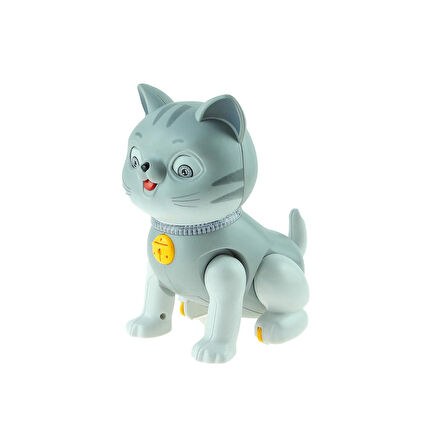 Oyuncak Kedi Işıklı Sesli Hareketli Sevimli Kedi 20 Cm