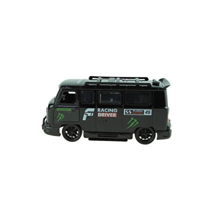 Oyuncak Minibüs Işıklı Sesli Duman Çıkaran Sürtmeli Minibüs Siyah