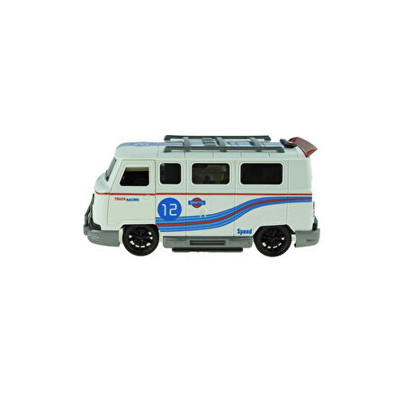 Oyuncak Minibüs Işıklı Sesli Duman Çıkaran Sürtmeli Minibüs Beyaz