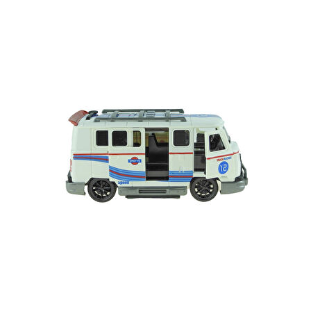 Oyuncak Minibüs Işıklı Sesli Duman Çıkaran Sürtmeli Minibüs Beyaz