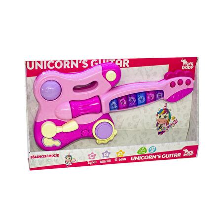 Oyuncak Unicorn Gitar Müzikli Işıklı Gitar 41 Cm