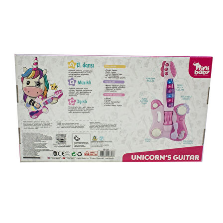 Oyuncak Unicorn Gitar Müzikli Işıklı Gitar 41 Cm