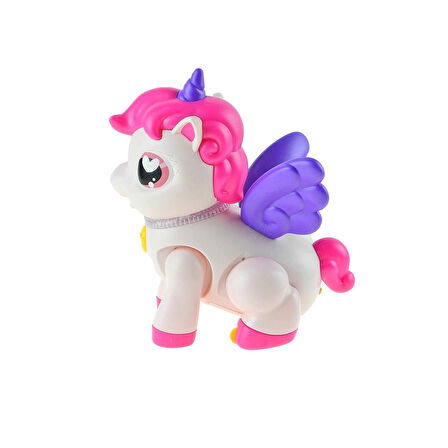 Oyuncak Unicorn Işıklı Sesli Boynuzlu At Pilli Hareketli 20 Cm