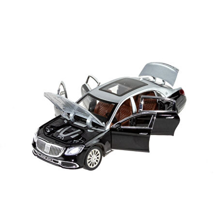 1:24 Ölçek Die-cast Model Metal Araba Süper Sedan Gri Işıklı