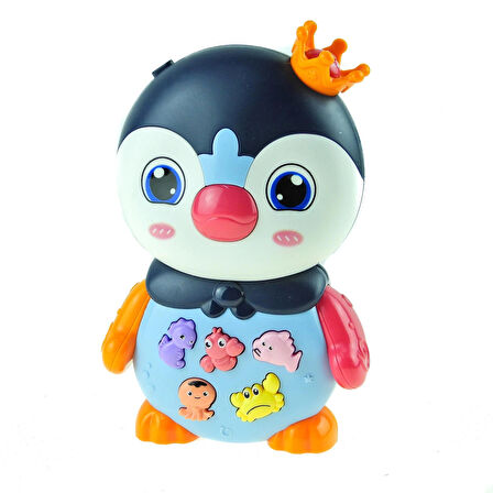 Oyuncak Penguen Işıklı Sesli Sevimli Penguen 16 Cm