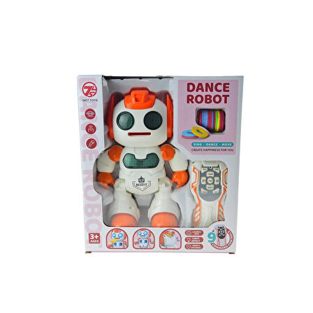 Oyuncak Robot Uzaktan Kumandalı Disk Atan Işıklı Sesli 30 Cm