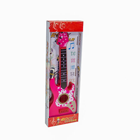 Oyuncak Rock Gitar Metal Telli 45 Cm Pembe