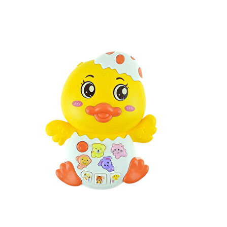 Oyuncak Ördek Sevimli Yavru Ördek Işıklı Sesli Mini Ördek 15 Cm