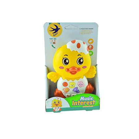 Oyuncak Ördek Sevimli Yavru Ördek Işıklı Sesli Mini Ördek 15 Cm