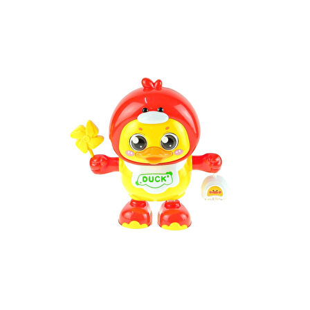 Oyuncak Sevimli Yavru Ördek Işıklı Sesli Rüzgar Güllü 20 Cm