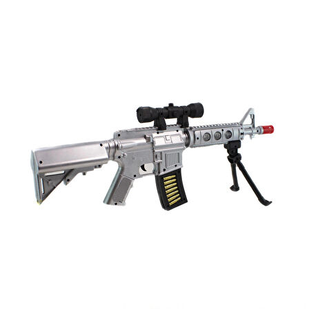 Oyuncak Tüfek M16 Işıklı Sesli 60 Cm Çatal Ayaklı