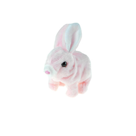 Oyuncak Tavşan Sevimli Pelüş Tavşan Pink Sesli Hareket Pilli 17Cm