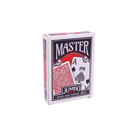 Master Games Jumbo Plastik Oyun Kartı (İskambil) Destesi Arrow - Kırmızı