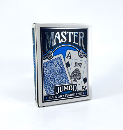 Master Games Jumbo Plastik Oyun Kartı (İskambil) Destesi Arrow - Mavi