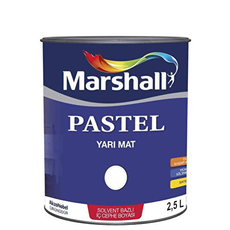 Marshall Pastel Yarı Mat Boyası Çakmaktaşı 2,5 Lt (3,5 Kg)