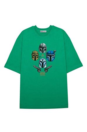 Unisex Oversize T-shirt The Mandalorian Helmet Collage