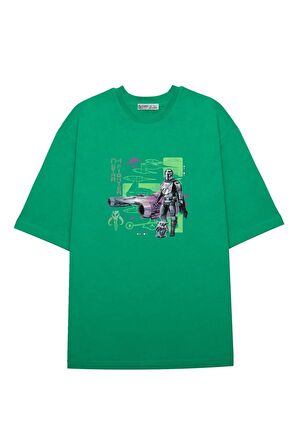Unisex Oversize T-shirt The Mandalorian Starfighter Outline
