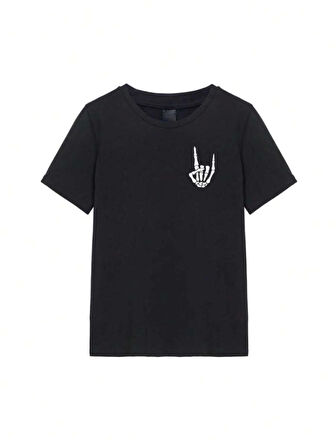 Erkek Baskılı Oversize T-shirt - Siyah
