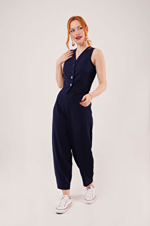 Havuç Kesim Lacivert Pantolon