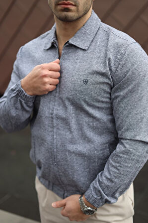 Erkek Pamuklu Keten Kumaş Ceket