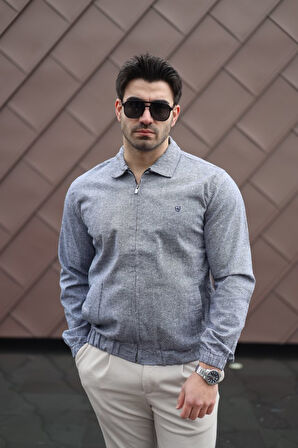 Erkek Pamuklu Keten Kumaş Ceket