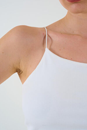 Askısı Lastikli Atlet - Ekru