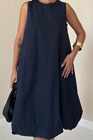 Lacivert Comfort Balon Elbise