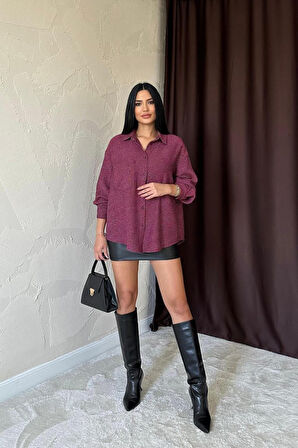 Fuşya Işıltılı Gömlek