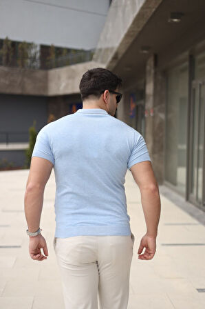 Erkek Polo Yaka Fermuar Detaylı Tişört