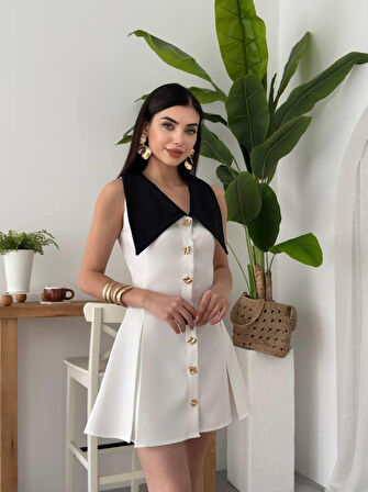 Ness Düğmeli Elbise