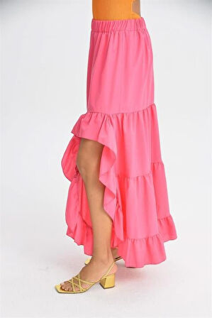 Audrey Fıfrlı Yırtmaç Detay Etek 4037