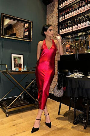 Felicia Sırt Dekolteli Elbise 2583-08