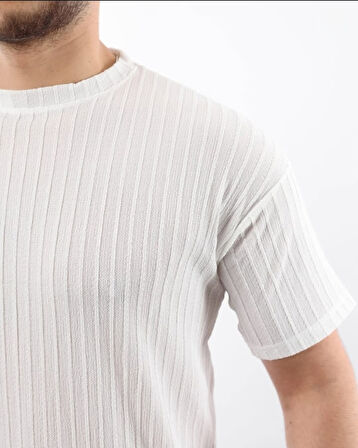 Erkek Kısa Kollu örgü Kumaş Bisiklet Yaka T-shirt