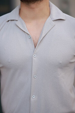 Erkek Kısa Kollu örme Kumaş Pamuklu Gömlek