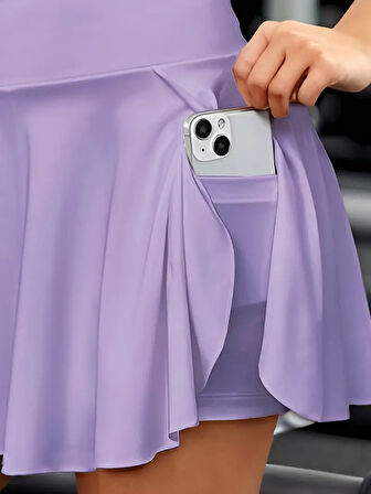 Kadın Yüksek Bel Cepli Sandy Short Etek