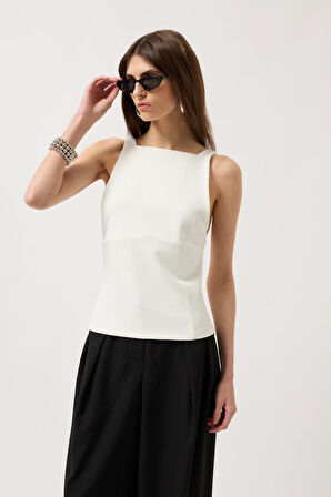 Sırt Kurdele Detay Bluz