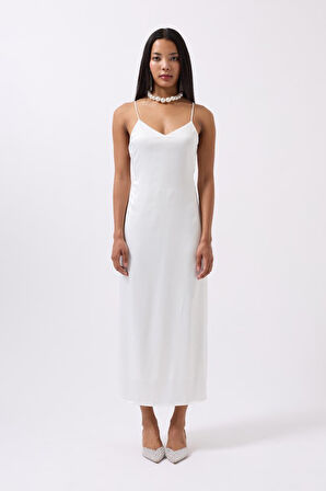 Saten İnce Asklı Elbise