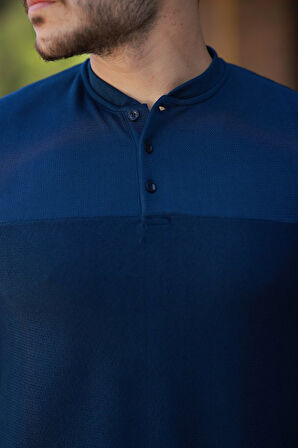 Erkek Hakim Yakalı Kısa Kollu Pamuklu T-shirt