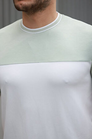 Erkek Parçalı Renk Kısa Kollu Tişört