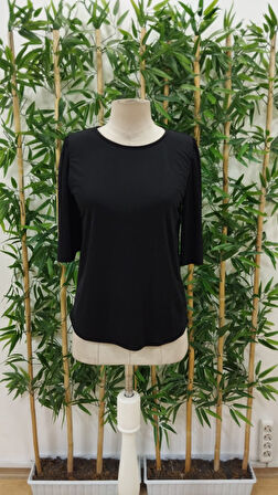 Kadın Kısa Kollu Yuvarlak Yaka Sandy Bluz