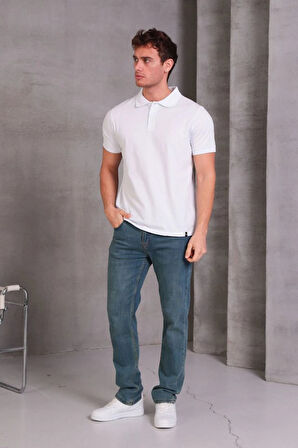 Erkek Slim Fit Pamuklu Yumuşak Doku Nefes Alan Kumaş Yakalı Tişört