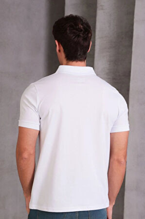 Erkek Slim Fit Pamuklu Yumuşak Doku Nefes Alan Kumaş Yakalı Tişört
