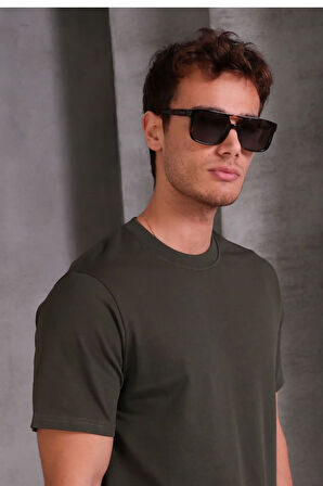 Erkek Relax Fit Bisiklet Yaka %100 Pamuk Rahat Kesim Basic Tişört